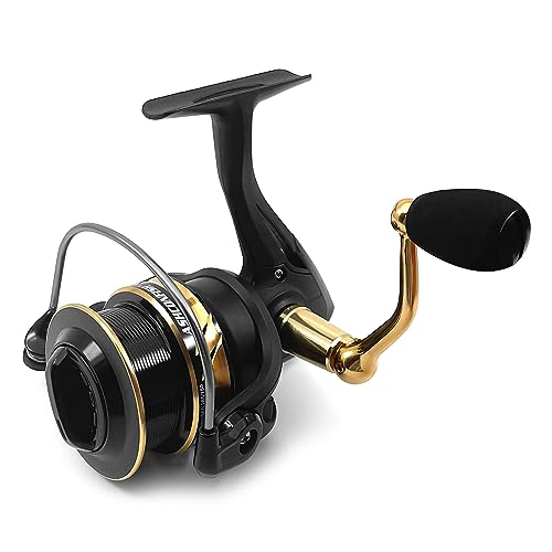 Ashconfish Spinning Fishing Reel, Graphite Body, 7+1 Stainless Steel BB, 5.0:1 Gear Ratio, Lightweight Spinning Reel for Freshwater Saltwater Fishing, Come with 109 yds Braided Line - size: AF4000B