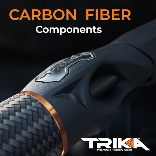 TRIKA 3X Carbon Rod Carbon Weave Rod for Extra Sensitive Vibration | Longer Casting | Lightweight Freshwater Fishing Pole - style: Spinning 7' Medium Lite/Fast 2 Pc.