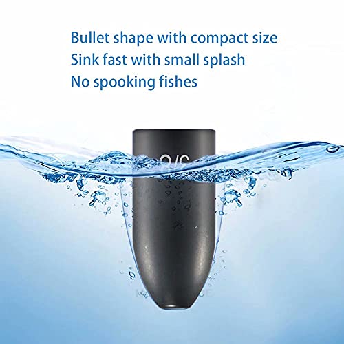 12 Pack Tungsten Bullet Fishing Weights, Insert Free Worm Sinkers, 1/8 3/16 1/4 3/8 1/2 oz - color: No Chip Black, size: 1/16 oz - 12pcs