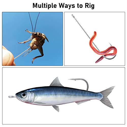 Dr.Fish 100 Pack Aberdeen Hooks Freshwater Fishing Hooks, Extra Long Shank Light Wire, Crappie/Bass/Bream/Bluegill/Panfish Fishing - size: #6-100 Pack