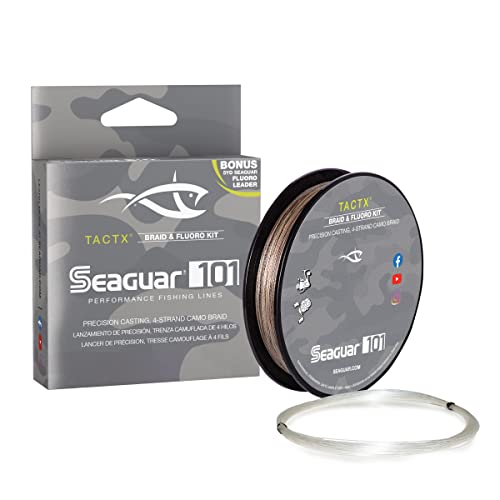 Seaguar TactX Braided Fishing Line & Fluoro Kit, with Free Leader - size: 65lbs/300yds