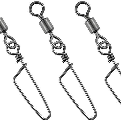 Dr.Fish 30 Pack Barrel Snap Swivels, Barrel Swivels Fishing Tackle Crane Rolling Coast Lock Snap Lure Leader Line Connector Fresh&Saltwater - size: #6-30LB-30 Pack