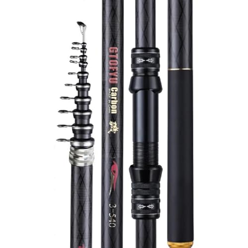 Portable Telescopic Fishing Rod – 9/12/15/18/20ft Carbon Spinning Rod, Ultralight for Small to Medium Fish, Lure 0.2-1.5oz, Ideal for Travel, Trout & Carp - size: 2.7M/9Ft