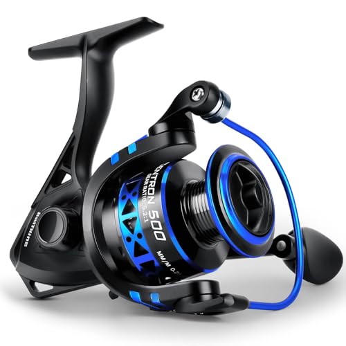 KastKing Centron & Centron Lite Spinning Reels, Size 500 is Perfect for Ice Fishing, Up to 17.5 Max Drag, 5.2:1 Gear Ratio, Ultra Smooth Powerful, CNC Aluminum Spool, 9+1 BB Light Weight - color: Centron, size: Size 500