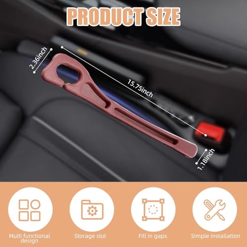 Car Seat Gap Filler Set of 2, Premium Interior Car Accessories, Multifunctional Car Storage Solution with Non-Slip Design, Fits Most Vehicles (Dark) - color: Dark