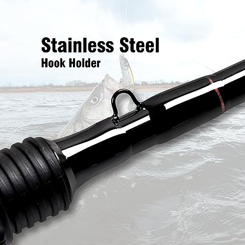 Fiblink 4 Pieces Travel Spinning Rod Medium Carbon Spinning Fishing Rod Portable Fishing Rod - size: 6'6" Medium.