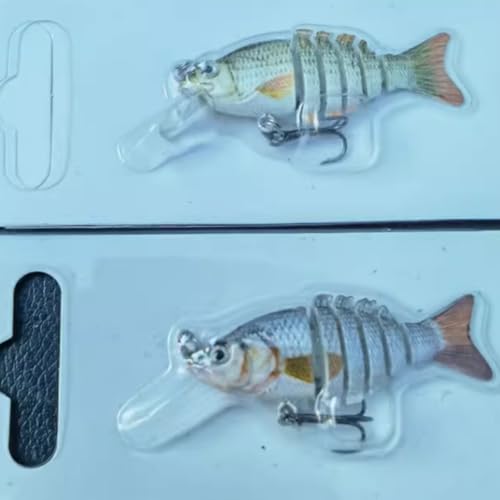 Mini Fishing Lures Multi Jointed Fish Fishing Slow Sinking Lifelike Swimbait Freshwater and Saltwater Crankbaits for Bass Trout Bass Lures 2in/0.08oz 12#Hook - color: 2# 1Pcs