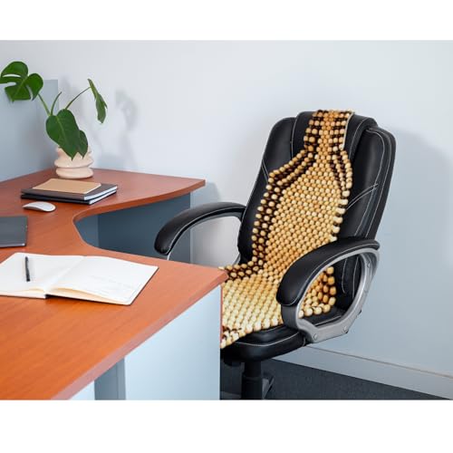 ZONETECH Wood Beaded Seat Cushion 2-Pack Premium Quality Car Massaging Double Strung Wood Beaded Seat Cushion for Stress Free All Day - size: 2-pk
