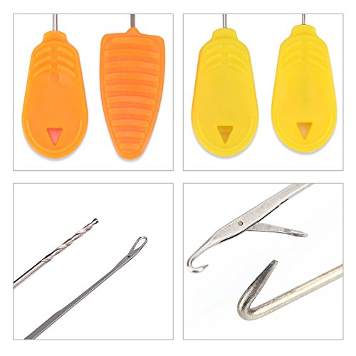 Carp Fishing Bait Needles, Portable Baiting Drill Stringer Hook Needles Set Hair Rigs Making Tool (4Pcs)