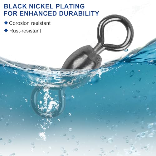 Fishing Barrel Swivel 100pcs Swivels Fishing Tackle Fishing Crane Swivels Stainless Steel High Strength Barrel with Solid Ring Fishing Line Connector for Saltwater Freshwater 30LB-96LB - size: 8#-100PCS