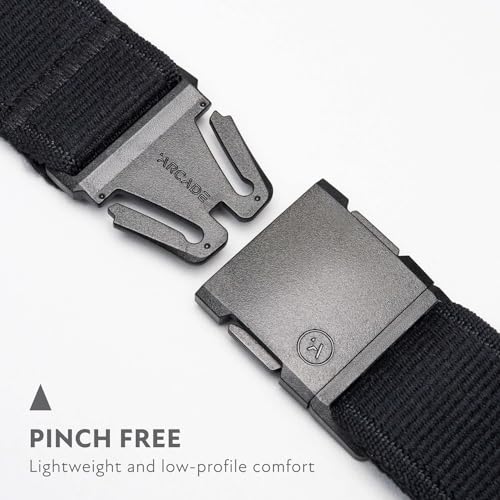 Arcade Belts A2 Unisex Adventure Belt: Heavy Duty Stretch, Metal Free Buckle - color: Atlas - Black, size: Long (Up to 50"); 1.5" Wide