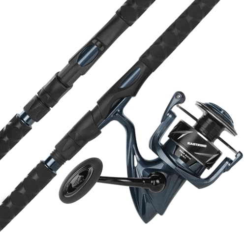 KastKing ReKon Saltwater Fishing Rod and Reel Combo, Fishing Poles & Reels Combo, Graphite Blank, Zirconia Rings, NyliTech Frame & Rotor, EVA Handle, Uplock Reel Seat - style: Spin-9'0" Heavy-6000 Reel-2pcs