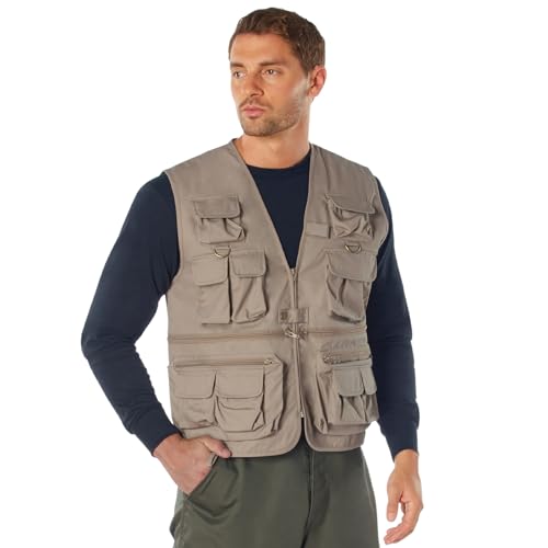 Rothco Uncle Milty Travel Vest - Outdoor Fishing Camping 17 Cargo Pocket Jacket - color: Khaki, size: Medium