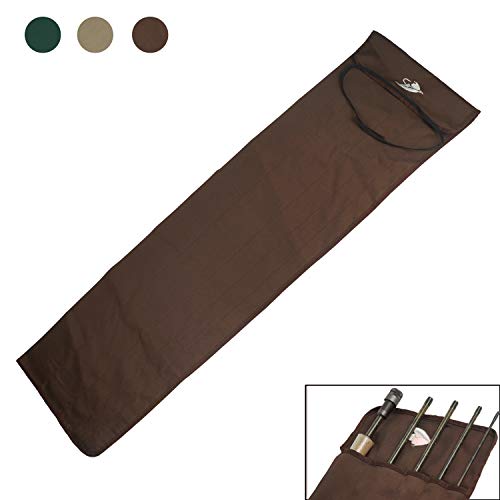 Aventik Fly Fishing Rod Bag Fishing Rod Sleeve Cover Pole Sock Glove Protector Bag Pouch with 5 Compartments - color: Green+khaki+coffee, size: 28inch/69cm