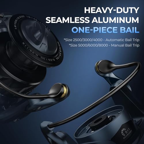 KastKing ReKon Saltwater Spinning Fishing Reel – Up to 55LBs Max Drag Big Game Fishing Reel - Innovative NyliTech Body- Water Resistant - MaxiDur 5+1+1 Corrosion-Resistance Bearing System - size: 4000