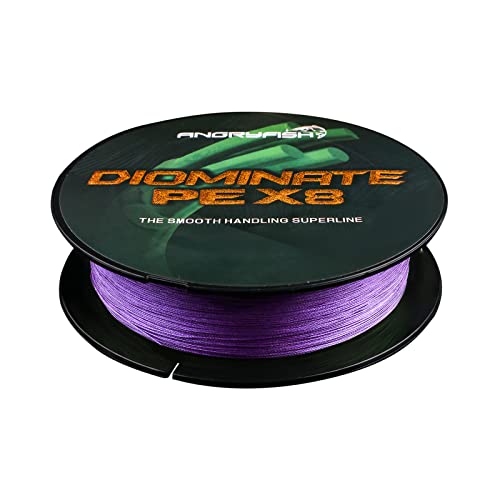 ANGRYFISH Diominate PE 4 & 8 Strands Braided Fishing Line–Abrasion Resistant Superline–Zero Stretch–Excellent Tensile Smooth–High Value(5LB-200LB) - color: Purple, size: 40LB/0.33MM-547YDS(4 Strand)