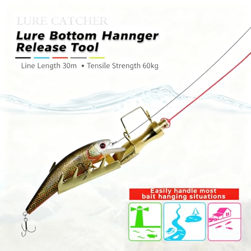 Professional Fishing Baits Hard Equipment with 30m Line for Lures Saver Fishing Retrievers Savers - color: White and blue
