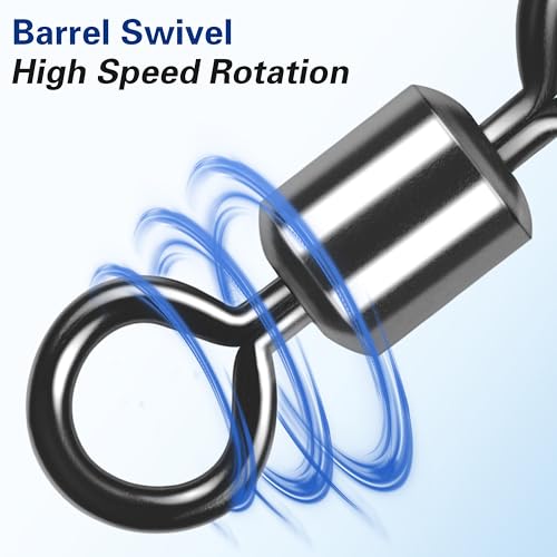 Barrel Swivels Fishing Tackle, 20/80pcs Heavy Duty Fishing Swivel Connector Stainless Steel Black Nickel Rolling Swivels Saltwater Freshwater 30-1322lb - size: 20pcs--12/0--1322lb