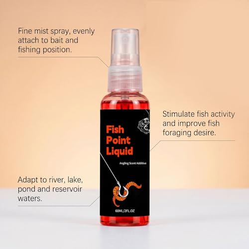 Fishing Attractants Natural Strong Additive Lures | 60ml Red Worm Fish Bait Attractants for Cod Carp Bass Walleye Tilapia Outdoor Saltwater Lake River Beach Pond