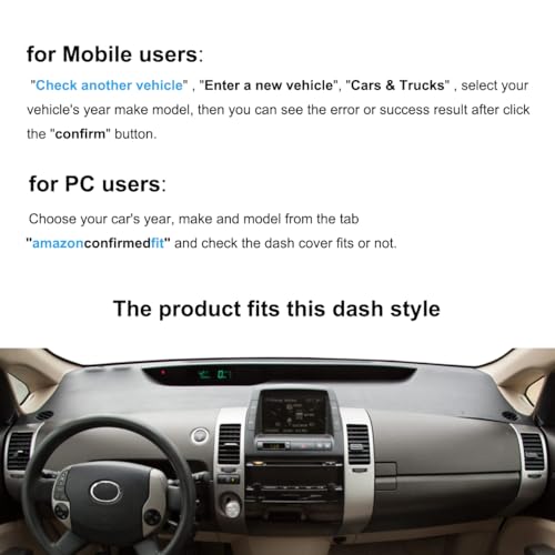 Dash Cover Mat Custom Fit for Toyota Prius with Sensor Cutout,Dashboard Pad Cap Carpet Protector (Black) K218 - color: Black