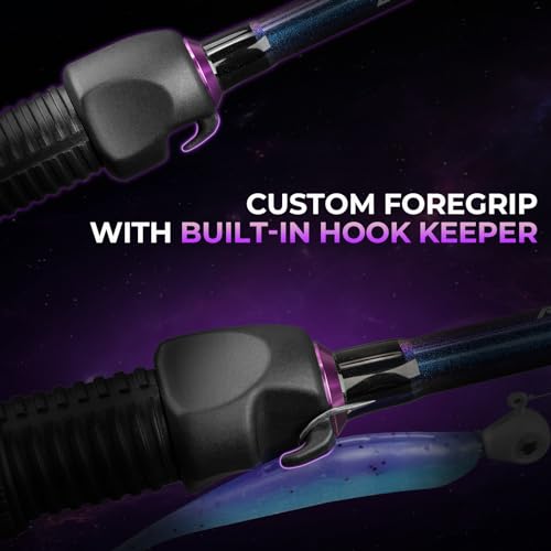 KastKing Royale Legend Pro Technique Bass Fishing Rods, KastFlex IM7 Graphite Blanks, 2-Piece Rod with Extra Tip, SlipLock Technology Handles, PTS Power Transition System, Built-in Hook Keeper - size: 7'6"- MH Fast- Swimbait(2 Pcs+ Extra Tip), style: Cast