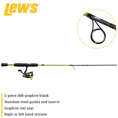 Lew's Crappie Thunder Spinning Reel and Fishing Rod Combo, 2-Piece IM6 Graphite Blank, Right or Left-Hand Retrieve - style: 6'6"