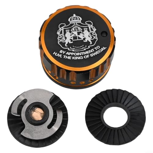 Spool Tension Mechanical Brake Knob for ABU-3/3.5/4/P5 Series, Spool Mechanical Aluminum Alloy Brake Knob with internal sound baitcast reel, Fish Reel Fishing Supplies(black gold) - color: black gold