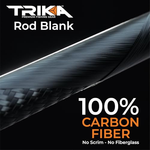 TRIKA 3X Carbon Rod Carbon Weave Rod for Extra Sensitive Vibration | Longer Casting | Lightweight Freshwater Fishing Pole - style: Spinning 7' Medium Lite/Fast 2 Pc.