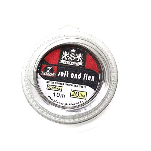 5LB-200LB 7 Strands Fishing Line Wire Leader Nylon Coated Stainless Steel Leader Wire with Crimps Sleeves