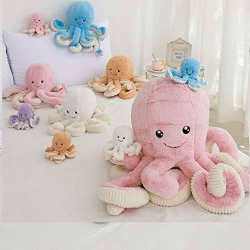 Fluffy Octopus Stuffed Animal Hugging Pillow Plush Toy Doll Purple,23.6Inch | Sweet Smile Face | 8 Springy Tentacles | No Loose Parts | Machine-wash | Safe Polyester Fill | Sturdy Stitched | Ideal Gift