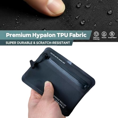 Heavy Duty Airtight Wallet Submersible Waterproof Wallet Protection for Keys, Cards - color: Black (Hypalon Texture), size: 5.2" X 4" / 13.5CM X 10 CM