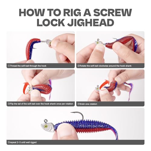 15-Pack Screw Lock Swimbait Jig Heads – 3D Chartreuse Eyes 1/8 3/16 1/4 3/8 1/2 oz, 3/0 & 4/0 Fishing Hooks - color: Raw, size: 1/8oz - 15Pack