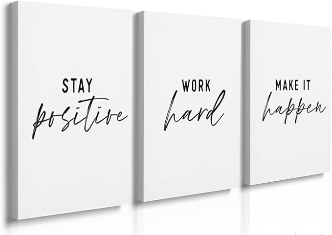 GUBIYU Inspirational Wall Decor Stay Positive, Work Hard, Make it Happen Wall
