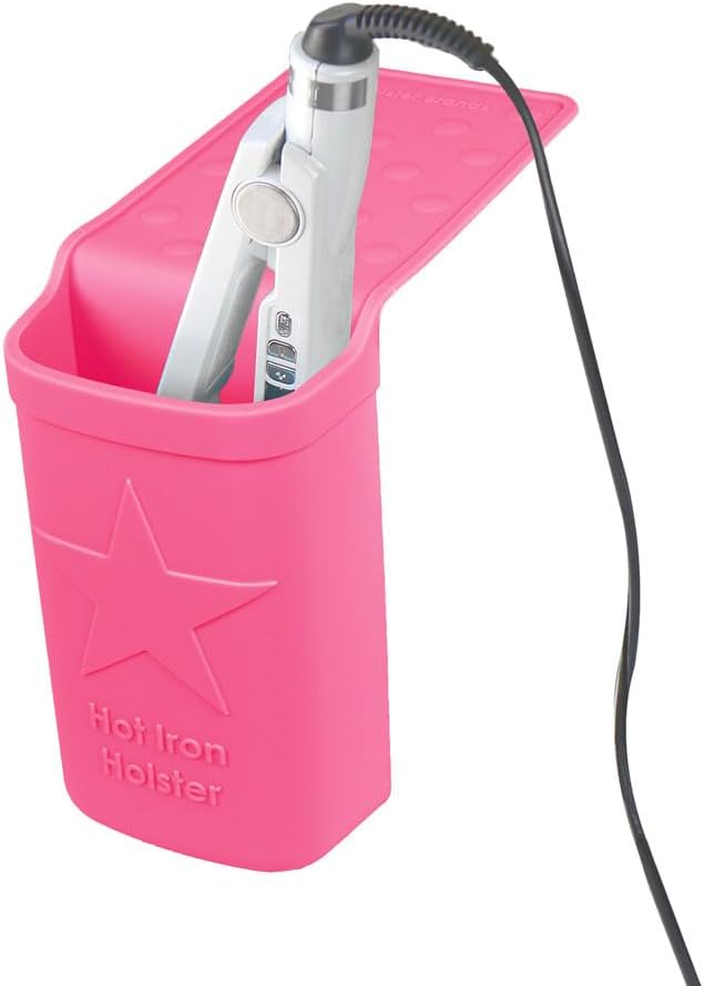 Hot Iron Holster | Adhesive-Free Silicone Storage Pocket for Organization and Travel | Heat Resistant to 500°F | Ideal for Curling Irons, Hair Straighteners, and other Hot Tools