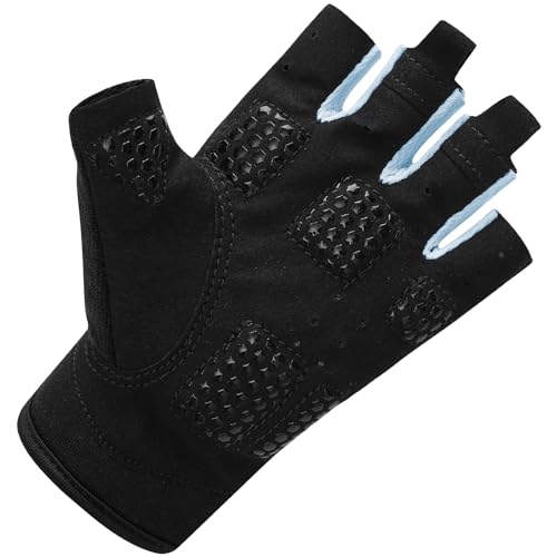 ChinFun Kayaking Gloves 3/4 Finger - Provide Cushioning and Protection, with Resistant Palm and Grip, Easy to Take on and Off, Perfect for Diving, Sailing, Kayaking - Men, Women, Youth - color: Blue, size: Small