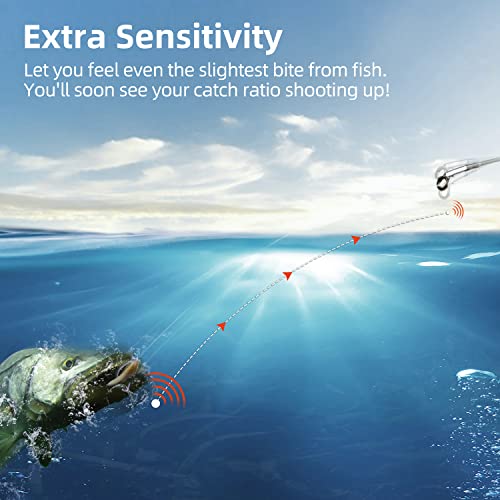 RUNCL Fluorocarbon Fishing Line, PowerFluoro Clear Ice Fishing Leader Line - Virtually Invisible, Faster Sinking, Extra Sensitivity, 300/500/1000yds, 5-32lb Break Strength, Fishing Gifts - size: 8 lb - 1000 yds