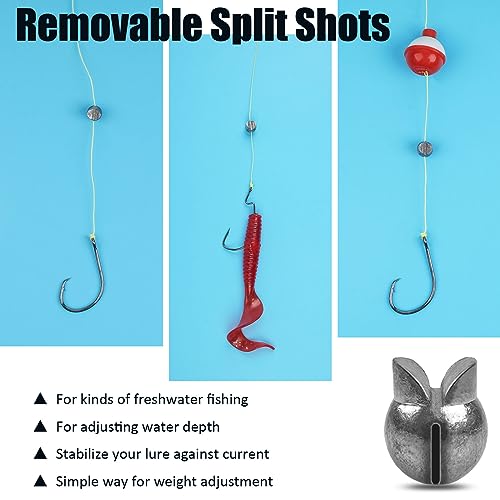 100pcs Split Shot Fishing Weights Removable Round Clip On Fly Fishing Line Sinkers Freshwater Saltwater Split Shot Fishing Sinkers Weights - style: 1.5g-100pcs
