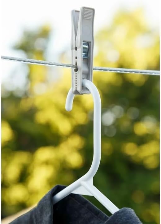 Clothes Pins – Heavy-Duty Plastic Clothes Pins – Clothespins for Hanging Clothes, Drying, Clipping – Laundry Clips for Drying Clothes with Pinch Mechanism - White, 40 Packes