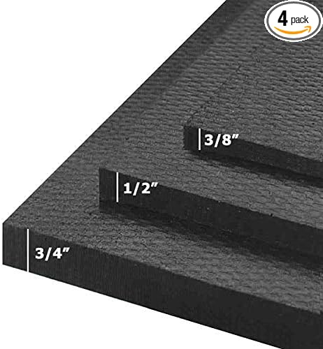 American Floor Mats - Heavy Duty Stall Tiles - Stable/Horse Flooring - Thick, Durable Rubber Solid Black 4 Center Tiles 3/4" Thick Expansion Set