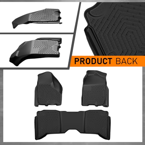 G-PLUS Floor Mats Fit 2009-2018 Dodge Ram Truck Crew Cab(Not Fit Tradesman Quad Cab) Floor Liners TPE All Weather Full Cover Protection Car Mats Cargo Liners Accessories 1st & 2nd Row Black - size: 2009-2018|Fit Dodge Ram Crew Cab|3PCS