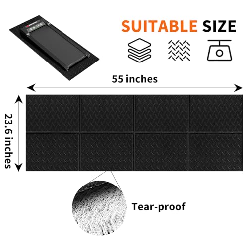 Stepwaver Walking Pad Mat for Carpet, Treamill Mat for Hardwood Floors, High Density, 0.2" Thickness, Folable, Floor Protection Mats for Bike, Elliptical, Treadmill - size: 55.1"L x 23.6"W x 0.2"Th