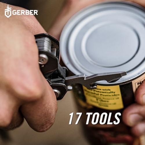 Gerber Gear Truss 17-in-1 Multitool with Pocket Knife and Needle Nose Pliers - Gifts for Men, Compact EDC Gear, Black with Standard Sheath - style: Black Standard Sheath