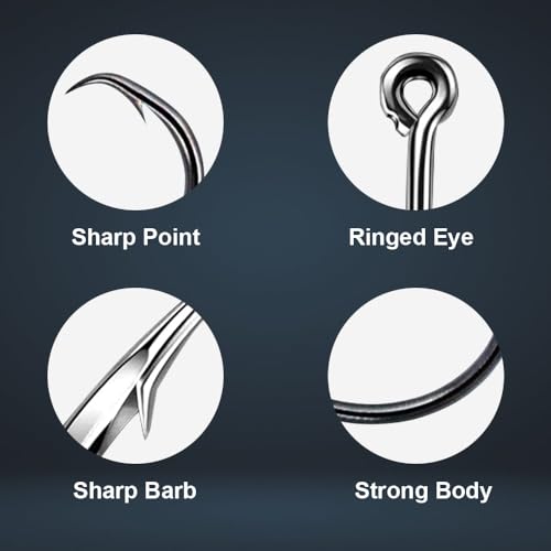 Reaction Tackle Circle Hooks - High Carbon Steel Fishing Hooks for Catfish, Bass and Saltwater Fishing - Sharp Offset Inline Point, Corrosion Resistant Black (25-Pack) - size: #7/0