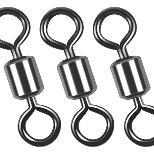 Barrel Swivels Fishing Tackle, 20/80pcs Heavy Duty Fishing Swivel Connector Stainless Steel Black Nickel Rolling Swivels Saltwater Freshwater 30-1322lb - size: 20pcs--12/0--1322lb