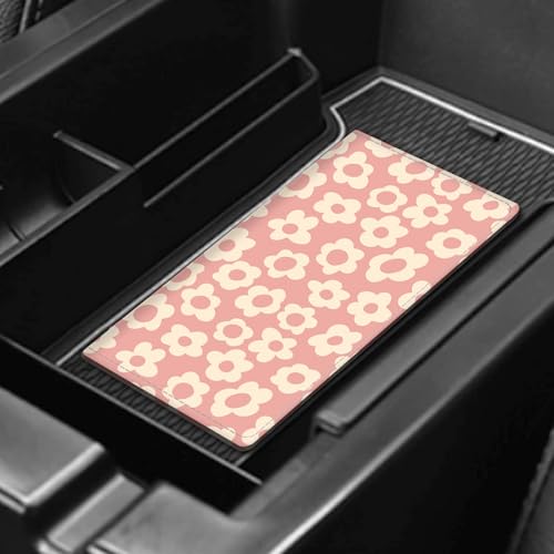 Leather Car Registration and Insurance Card Holder, Cute Car Accessories Vehicle Glove Box Car Organizer for Documents, Cards, License Pink Cute Flowers - color: Pink Cute Flowers