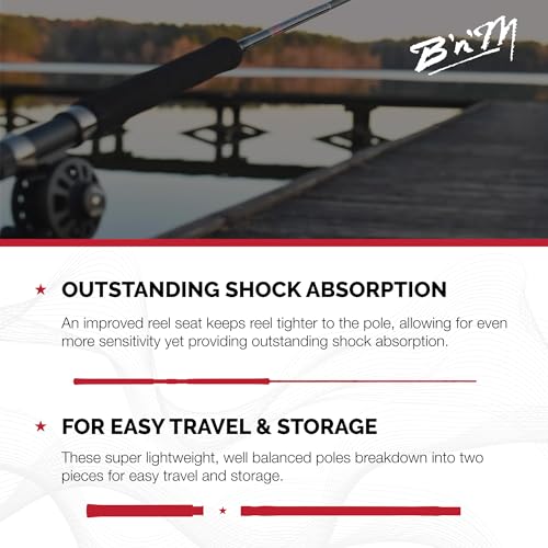 B'n'M 2 Piece Bucks Graphite Jig Pole - size: 11 feet
