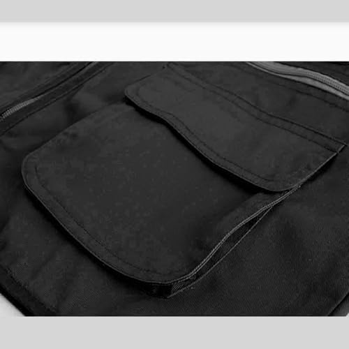 Unisex Men's Women's Lightweight Fishing Tank Vest Casual Outdoor Hiking Travel Cargo Jacket Waistcoat Multi Pockets - color: Black, size: Medium