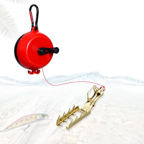 Professional Fishing Baits Hard Equipment with 30m Line for Lures Saver Fishing Retrievers Savers - color: White and blue