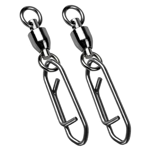AMYSPORTS High Strength Snap Swivels Stainless Bearing Rolling Fishing Swivel Freshwater Snap Swivels Fishing Clip Steel Black Nickel - size: Size 7+XL (177lb) 25 pcs