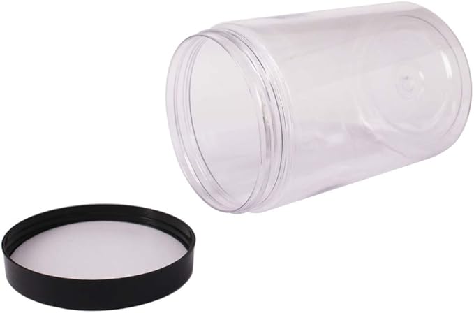 zmybcpack 8 Pack 25 oz Plastic Jars With Lids, Extra Labels, 1 Pen, Clear PET Seal Jar for Food Storage,Wide Opening Storage jar For Dry Food, Peanut, Powder, Kitchen & Craft Storage
